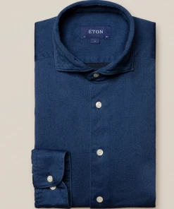 Eton Blue Satin Indigo Slim Fit