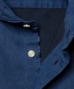 Eton Blue Satin Indigo CONTEMPORARY FIT Shirt Off The Water 9 Eton Blue Satin Indigo CONTEMPORARY FIT Shirt Off The Water