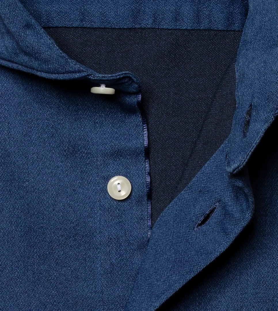 Eton Blue Satin Indigo CONTEMPORARY FIT Shirt Off The Water 5 Eton Blue Satin Indigo CONTEMPORARY FIT Shirt Off The Water