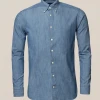 Eton Off The Water Garment Washed Light Blue Denim Shirt