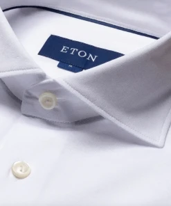 Eton Knitted Long Sleeve Jersey Shirt Slim Fit