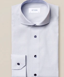 Eton Blue Micro Print Slim Fit Off The Water