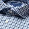 Eton Blue Checks Cotton And Silk