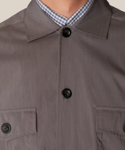 Eton Grey Brown Wind Overshirt Off The Water