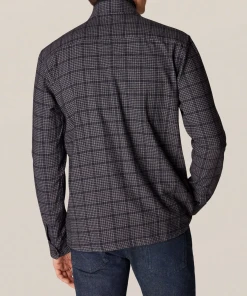Eton Blue Checked Cotton Wool Cashmere Overshirt Off The Water