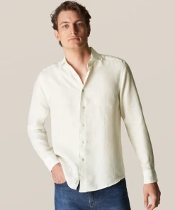 Off The Water Eton White Linen Casual Shirt