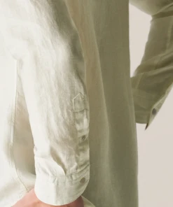 Off The Water Eton White Linen Casual Shirt