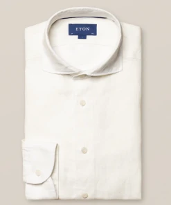 Off The Water Eton White Linen Casual Shirt