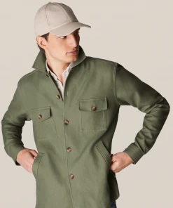 Eton Double Faced Overshirt Green Off The Water
