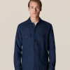 Eton Double Faced Overshirt Navy Off The Water