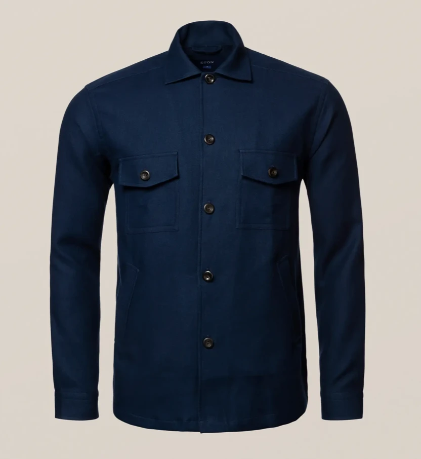 Eton Double Faced Overshirt Navy Off The Water 2 Eton Double Faced Overshirt Navy Off The Water