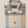 Eton Khaki Plaid Linen Twill Overshirt Off The Water