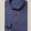 Eton Blue Long Sleeve Jersey Shirt