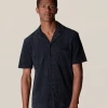 Off The Water Eton Dark Navy Terry Cloth Resort Shirt