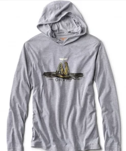 Orvis Logo Drirelease Hoodie In Grey Off The Water